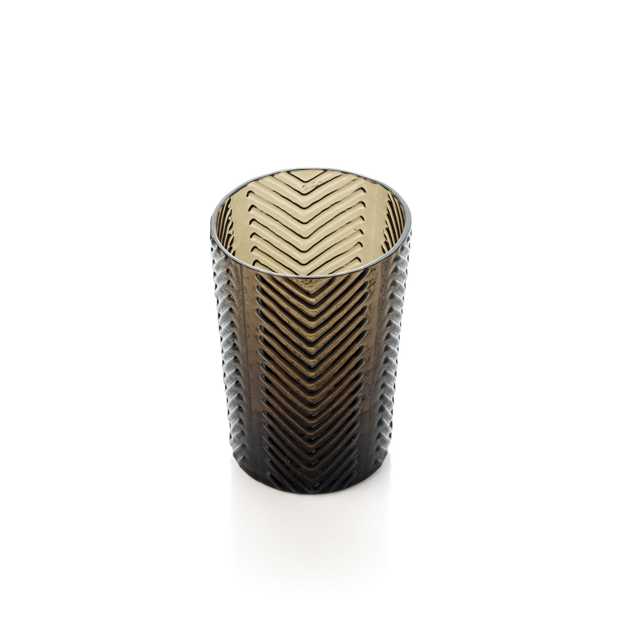 The Herringbone Tumbler - Smoke – glass tumbler in smoke – product view 3