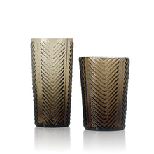 The Herringbone Tumbler - Smoke – glass tumbler in smoke – product view 2