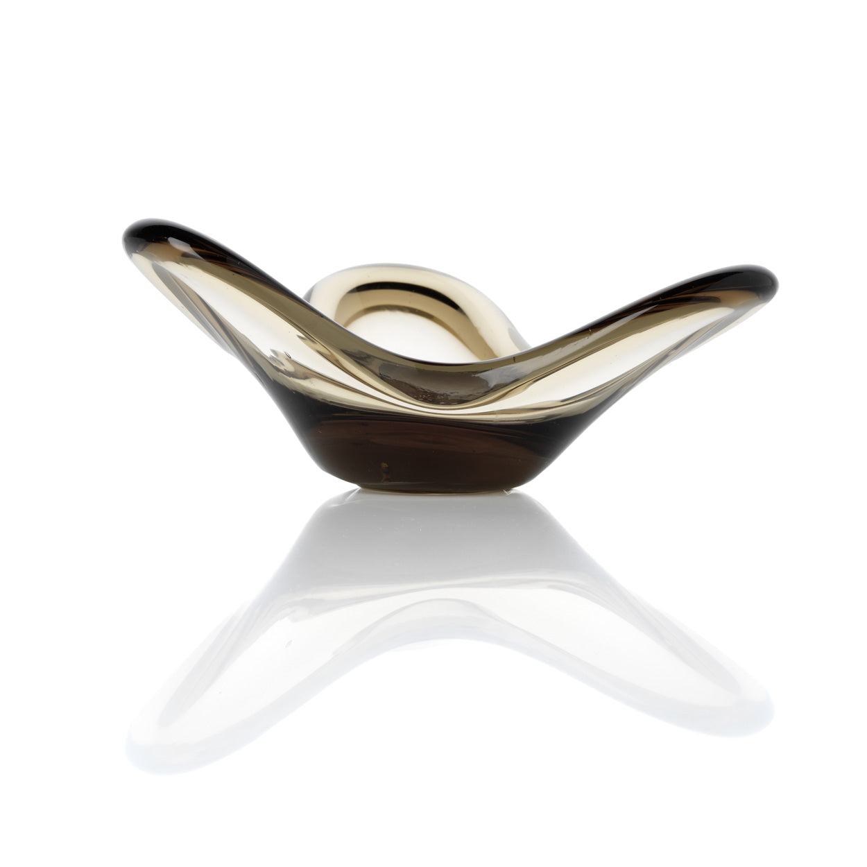 The Liquid Form Candle Holder - Smoke – glass candle holder in smoke – product view 2