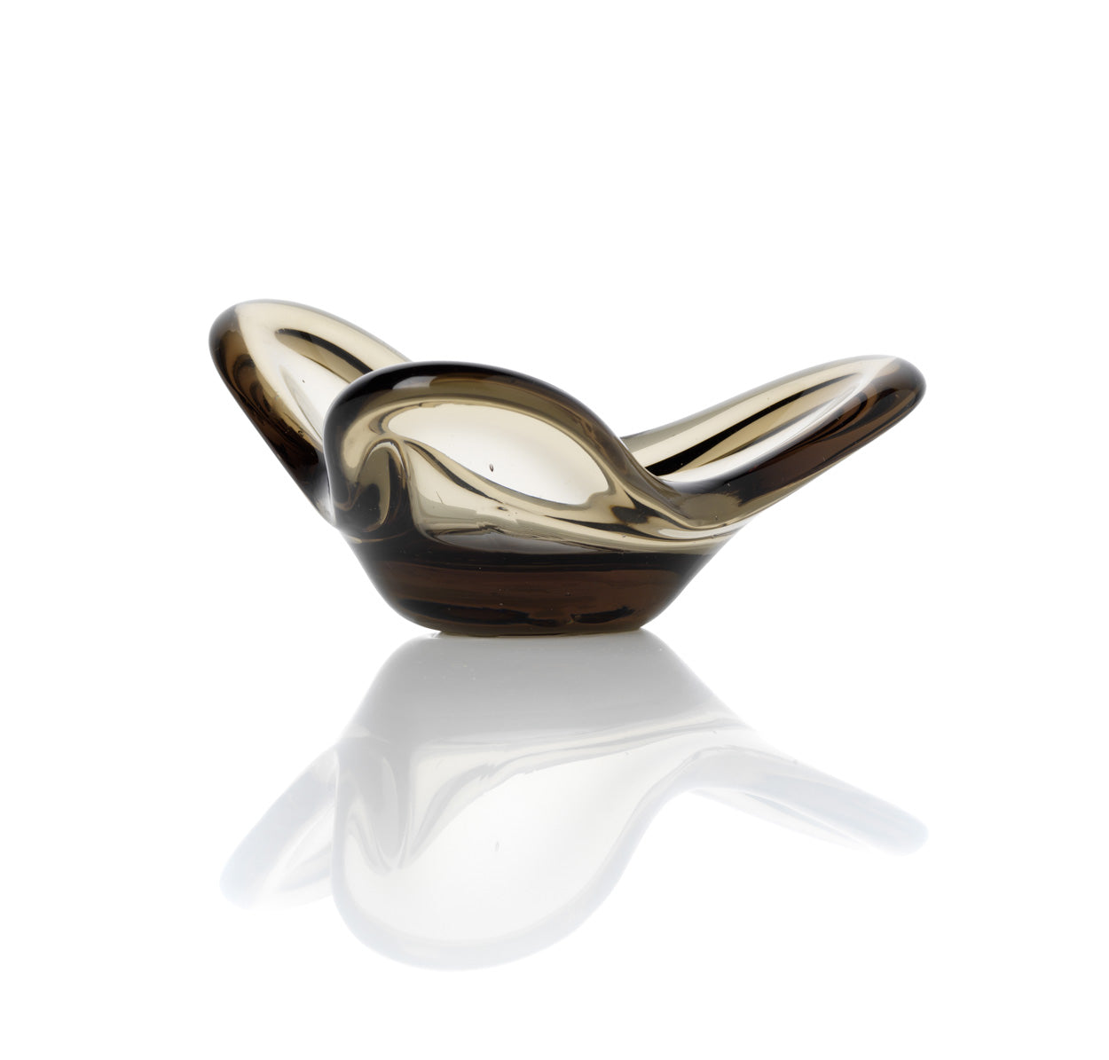 The Liquid Form Candle Holder - Smoke – glass candle holder in smoke – product view 3