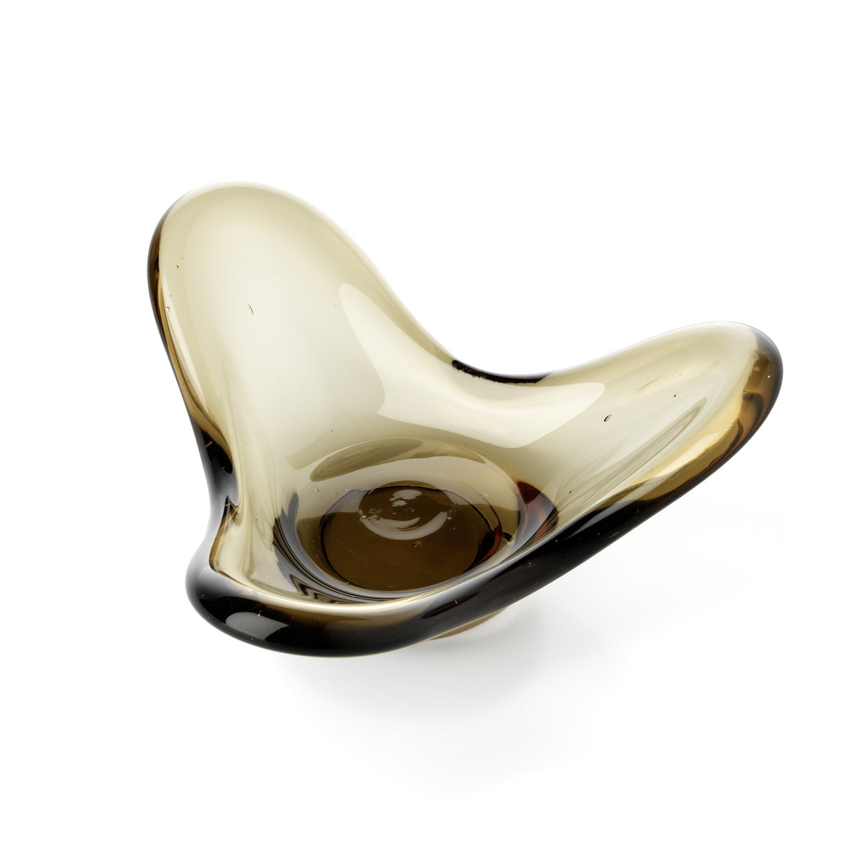 The Liquid Form Candle Holder - Smoke – glass candle holder in smoke – product view 5