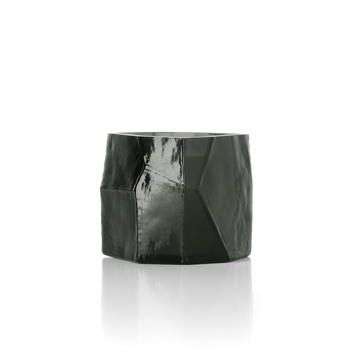 The Olivine Candle Jar - Smoke – glass candle jar in smoke – product view 3