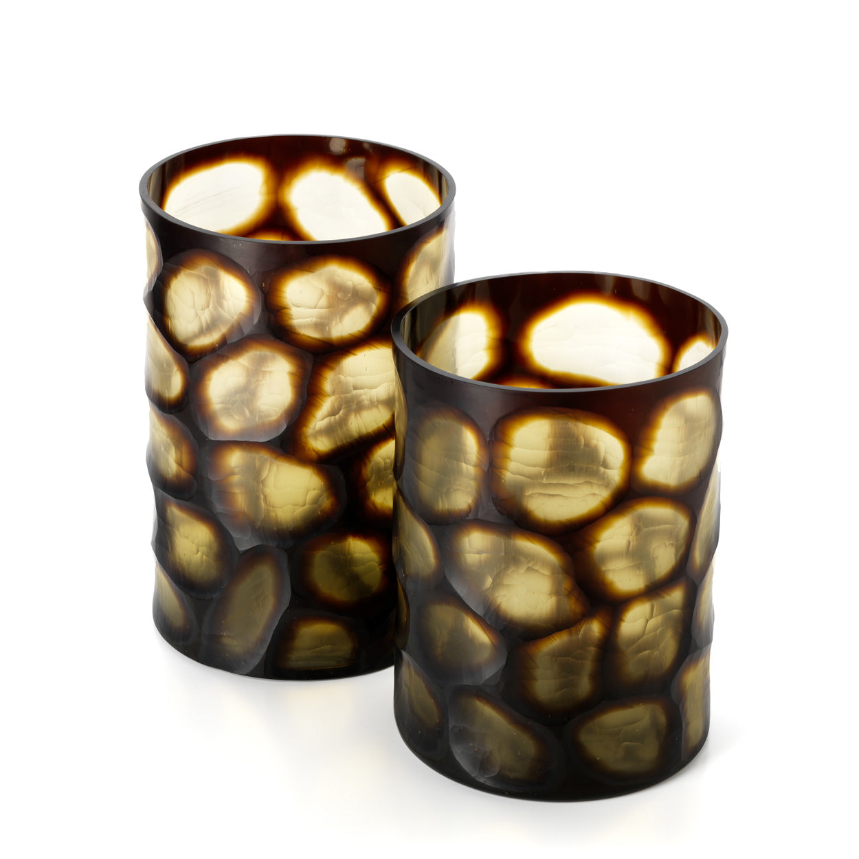 The Vague Dorée Vase - Honey - XL – glass decorative vase in honey – product view 4