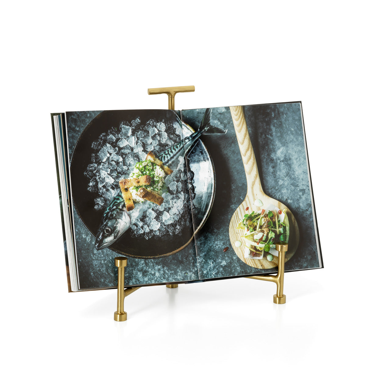 The Cookbook Stand - Gold - M in brass — handmade luxury book stand curated by Laiyahome — view 2