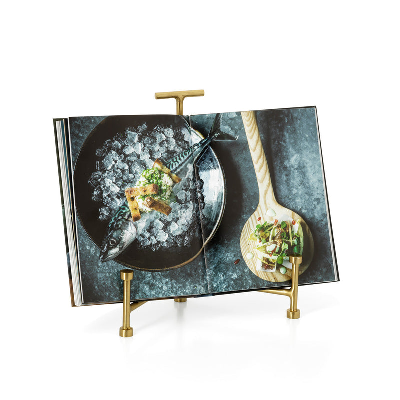 The Cookbook Stand - Gold - M in brass — handmade luxury book stand curated by Laiyahome — view 2