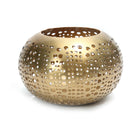 The Polka Dots - Gold - M – brass candle holder in gold – product view 1