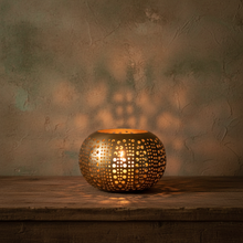 The Polka Dots - Gold - M – brass candle holder in gold – product view 2