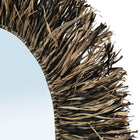 The Raffia Fringe Mirror - Natural Black - L