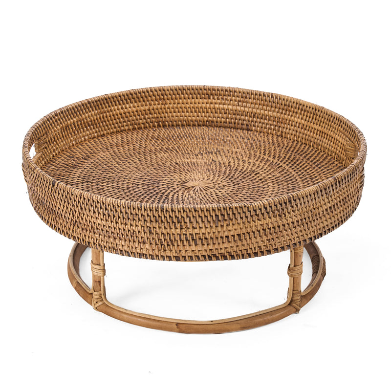 The Rattan Rise Tray - Natural Brown