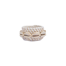 The Rattan Shell Napkin Ring - White – rattan napkin in white – product view 1
