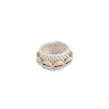 The Rattan Shell Napkin Ring - White – rattan napkin in white – product view 2