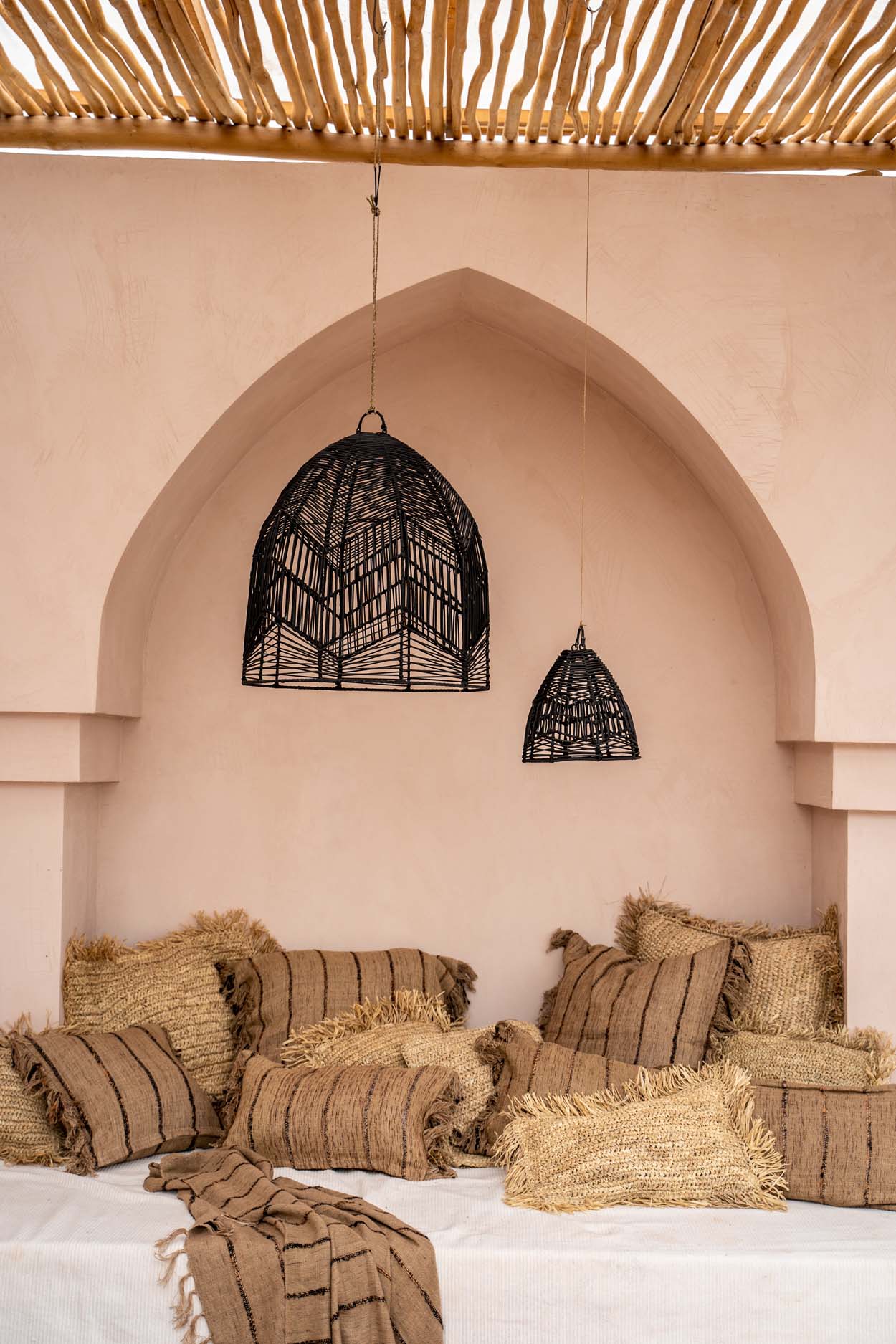 The Bala Pendant - Black - S in rattan — handmade luxury pendant lamp curated by Laiyahome — view 2