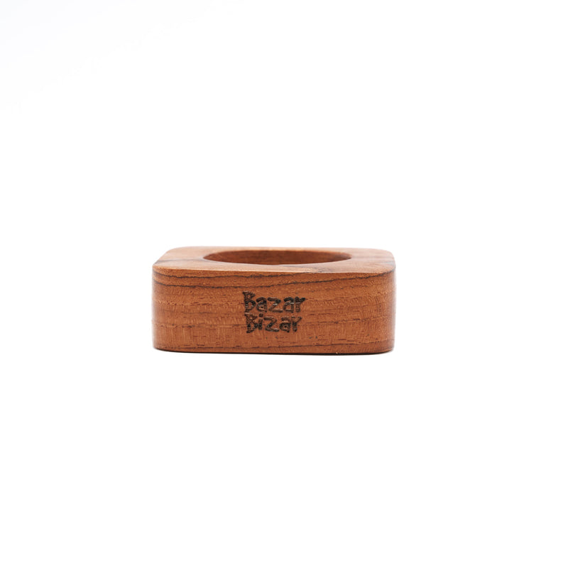 The Teak Root Napkin Rings in wood — handmade luxury napkin curated by Laiyahome — view 2