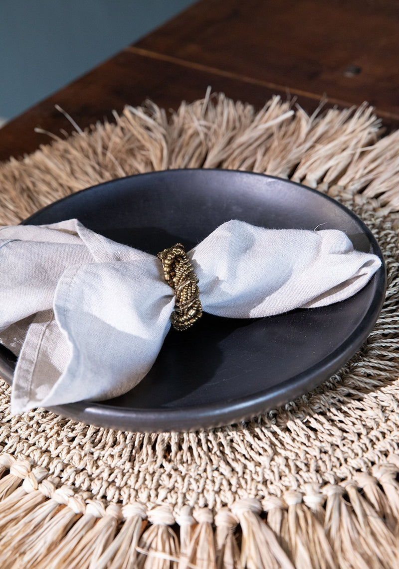 The Beaded Napkin Ring - Gold – plastic napkin in gold – product view 2