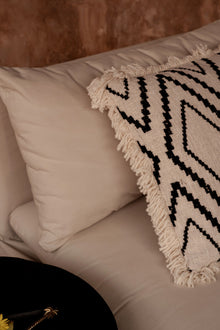 The Sahara Diamond Cushion Cover - Natural Black – cotton cushion cover in natural black – product view 5