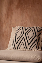 The Sahara Diamond Cushion Cover - Natural Black – cotton cushion cover in natural black – product view 3