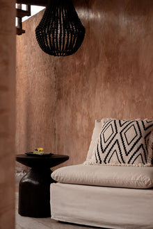 The Sahara Diamond Cushion Cover - Natural Black – cotton cushion cover in natural black – product view 4