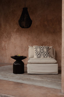 The Sahara Diamond Cushion Cover - Natural Black – cotton cushion cover in natural black – product view 2