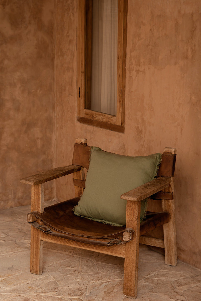 The Minty Fresh Cushion Cover - Green in linen — handmade luxury cushion cover curated by Laiyahome — view 2