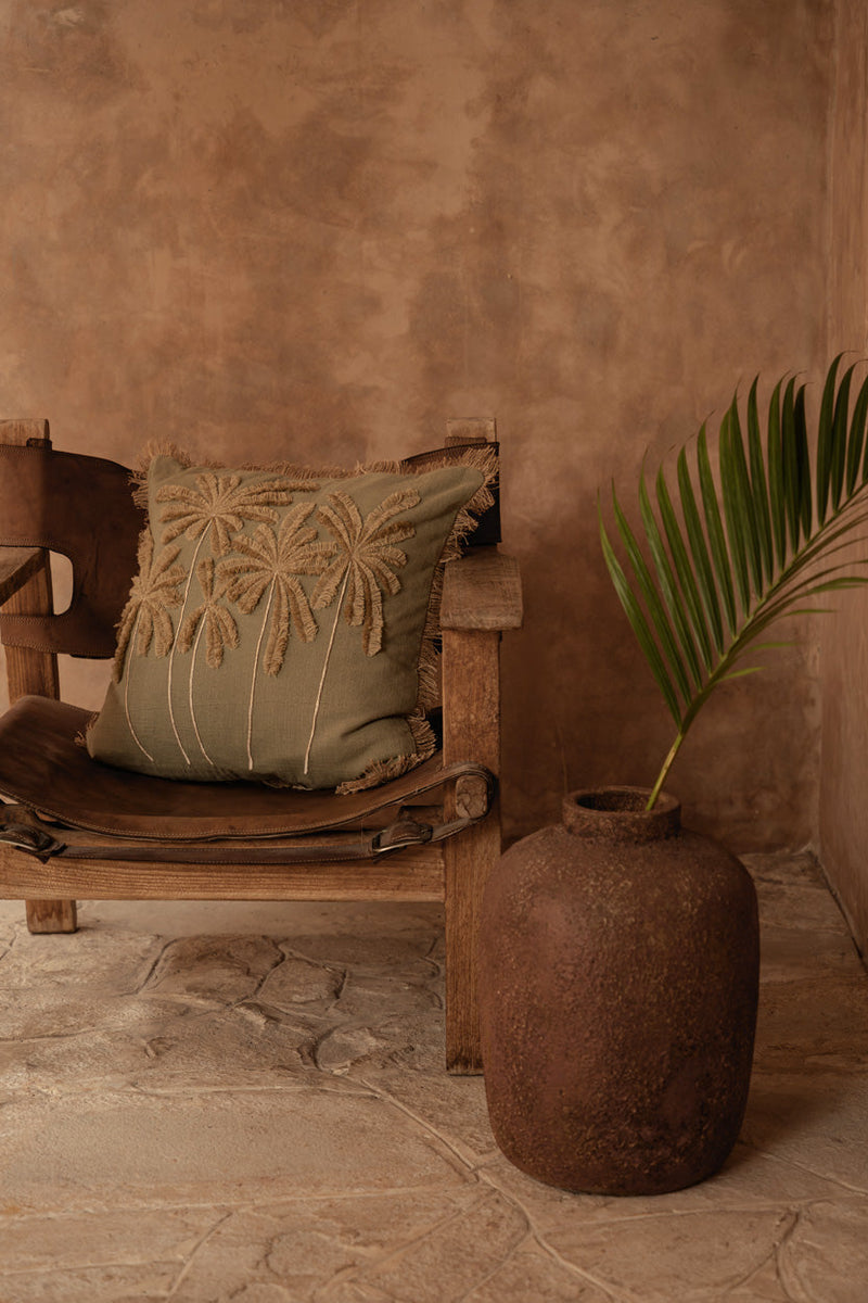 Housse de coussin Brise tropicale - Vert forêt