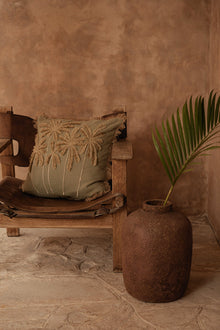 The Tropical Breeze Cushion Cover - Forest Green – cotton cushion cover in green – product view 2