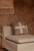 Housse de coussin Ivory Cross - Blanc naturel - 50x50