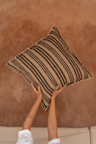 Housse de coussin à rayures nordiques - Noir naturel - 50x50