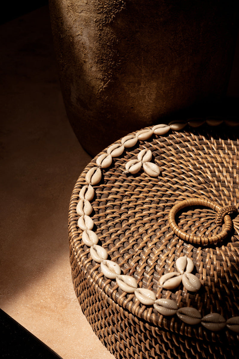 The Rattan Compartment Basket - Natural Brown in rattan — handmade luxury storage basket curated by Laiyahome — view 2