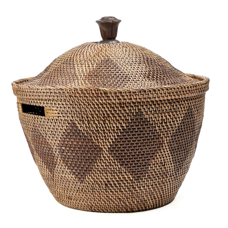Cesto de armazenamento Crown - Castanho Natural