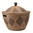 The Storage Crown Basket - Natural Brown – rattan storage basket in brown – product view 1