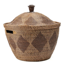 The Storage Crown Basket - Natural Brown – rattan storage basket in brown – product view 1