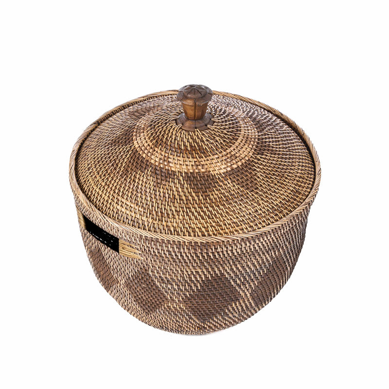 Cesto de armazenamento Crown - Castanho Natural