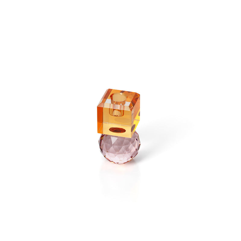 The Citrine & Rose Quartz Candle Holder in glass — handmade luxury tea light holder curated by Laiyahome — view 2