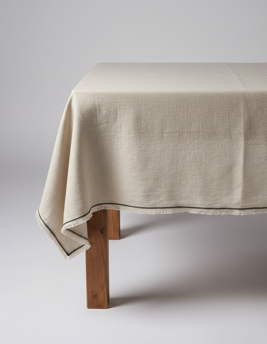 The Tuscany Tablecloth - Natural Black - 150x250
