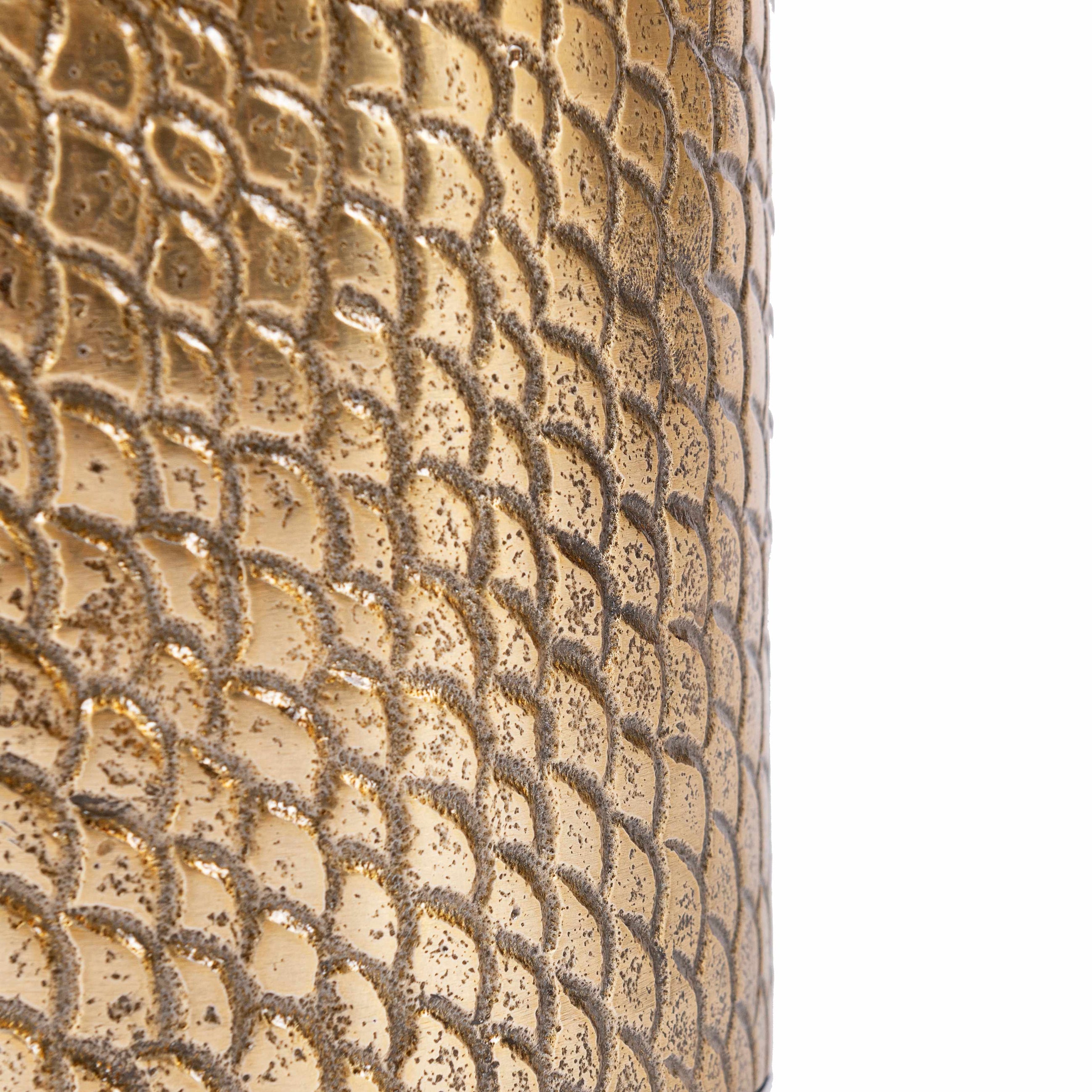 The Croco Candle Holder - Brass - M – aluminium candle holder – product view 2