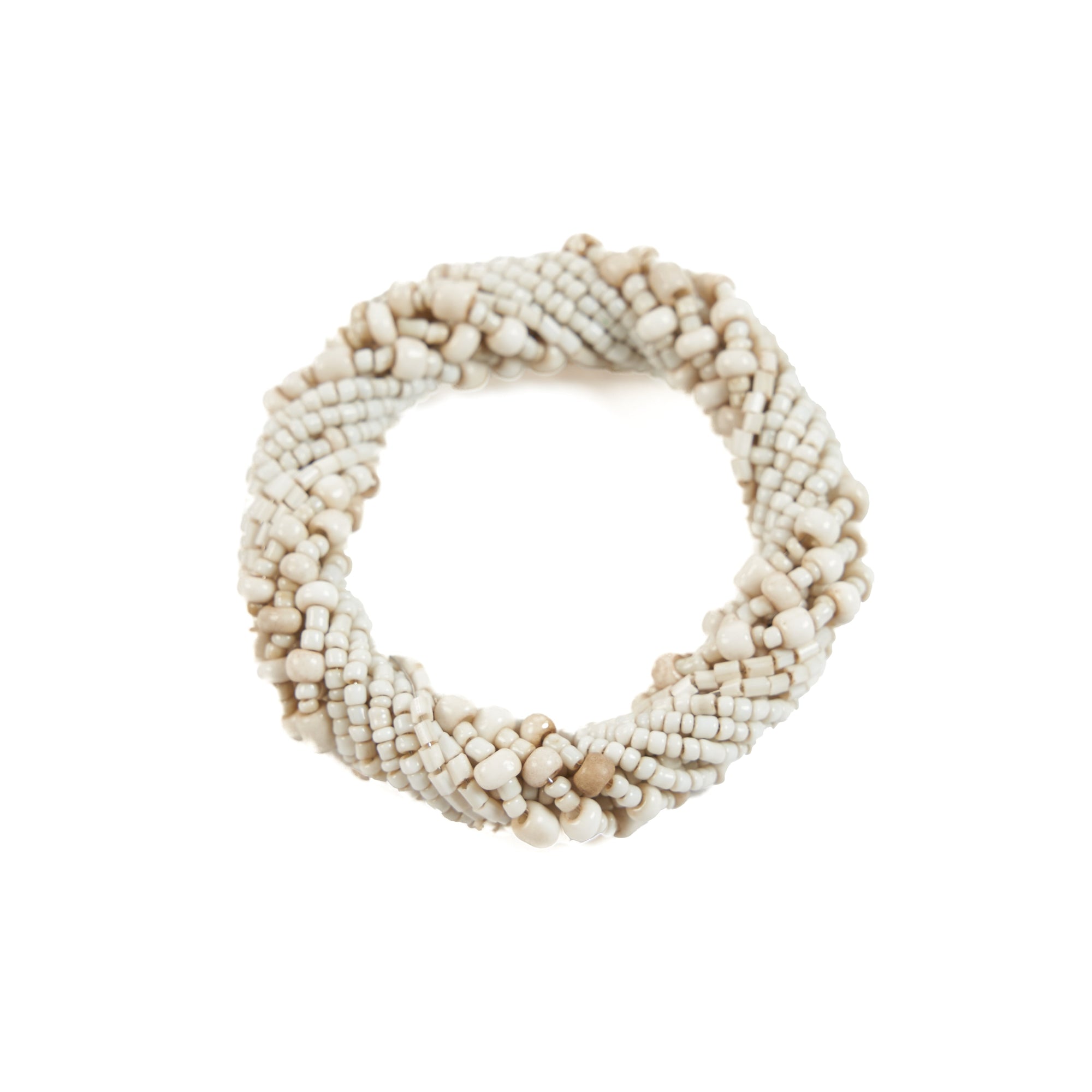 The Beaded Napkin Ring - White in plastic — handmade luxury napkin curated by Laiyahome — view 2