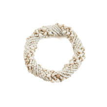 The Beaded Napkin Ring - White in plastic — handmade luxury napkin curated by Laiyahome — view 2