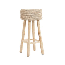 The Raffia Bar Stool in wood — handmade luxury bar stool curated by Laiyahome