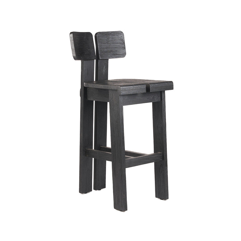 The Sama Sama Barstool - Black in wood — handmade luxury bar stool curated by Laiyahome