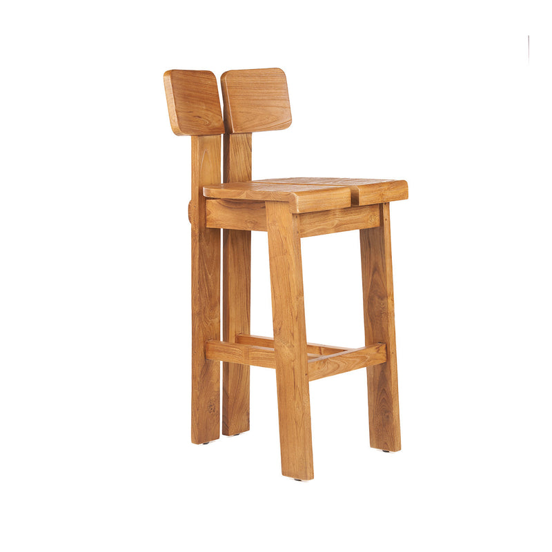 The Sama Sama Bar Stool - Natural in wood — handmade luxury bar stool curated by Laiyahome