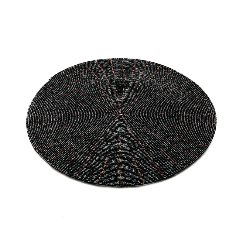 The Beaded Placemat - Black in plastic — handmade luxury placemat curated by Laiyahome