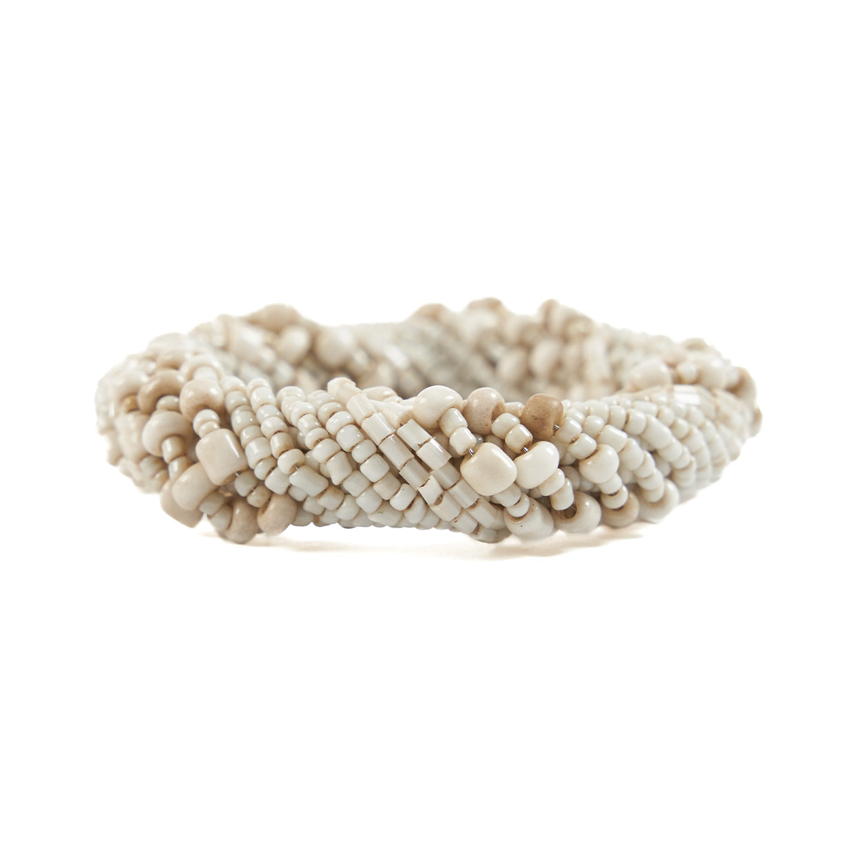 The Beaded Napkin Ring - White in plastic — handmade luxury napkin curated by Laiyahome