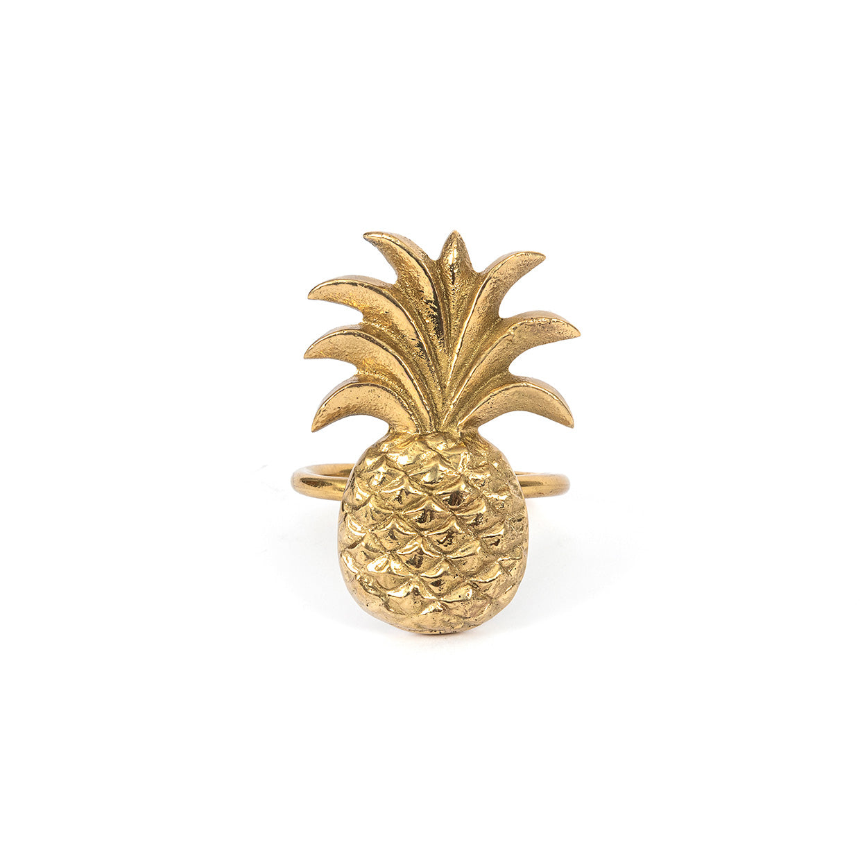 The Pineapple Napkin Ring - Gold in brass — handmade luxury napkin curated by Laiyahome