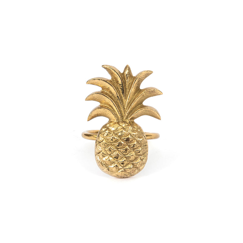 The Pineapple Napkin Ring - Gold in brass — handmade luxury napkin curated by Laiyahome