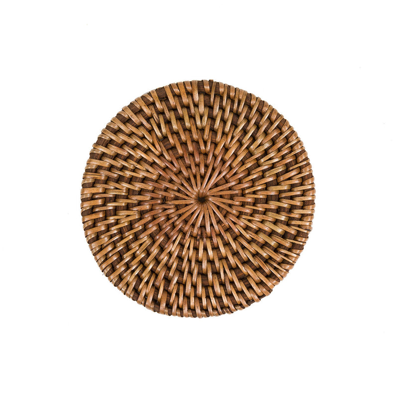 The Colonial Coaster - Natural Brown in rattan — handmade luxury coaster curated by Laiyahome