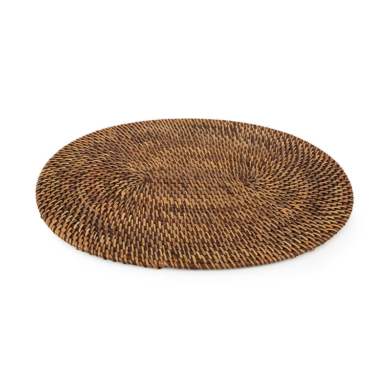 The Colonial Oval Placemat - Natural Brown in rattan — handmade luxury placemat curated by Laiyahome