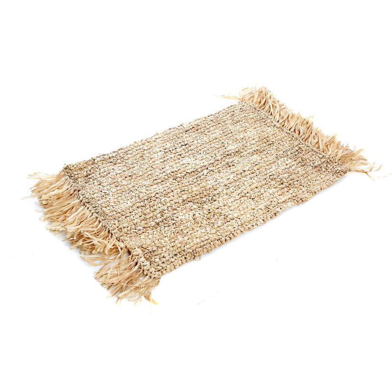 The Fringe Raffia Placemat Rectangular - Natural in raffia — handmade luxury placemat curated by Laiyahome