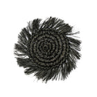 The Fringe Raffia Coaster - Black in raffia — handmade luxury coaster curated by Laiyahome