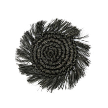 The Fringe Raffia Coaster - Black in raffia — handmade luxury coaster curated by Laiyahome
