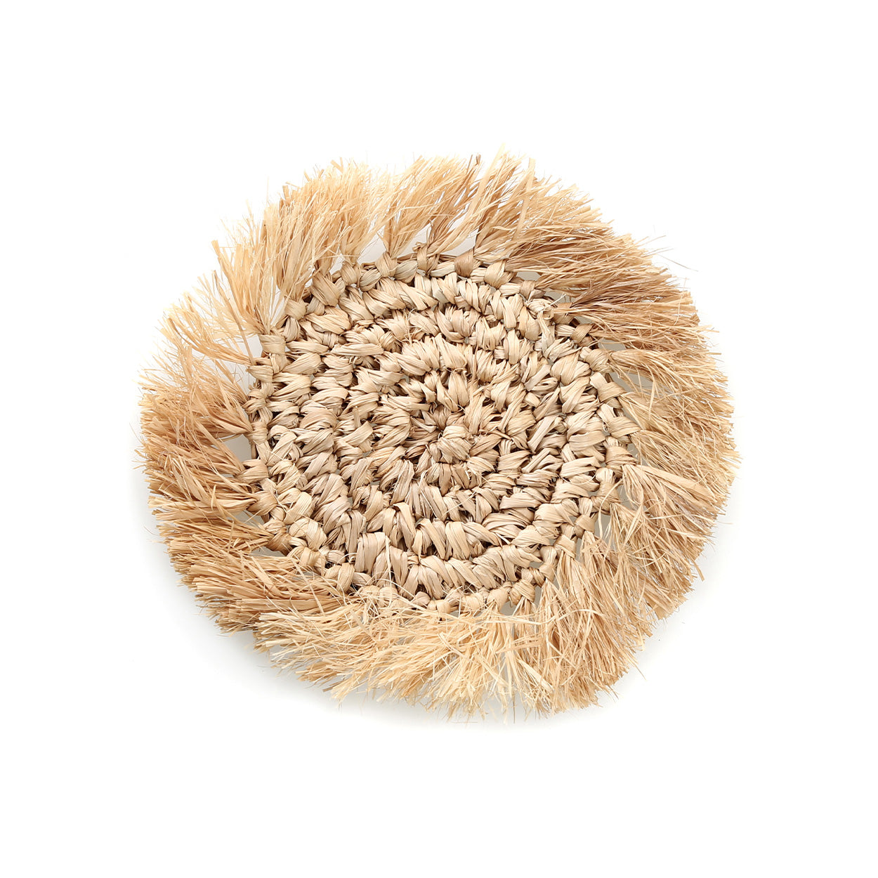 The Fringe Raffia Coaster - Natural in raffia — handmade luxury coaster curated by Laiyahome